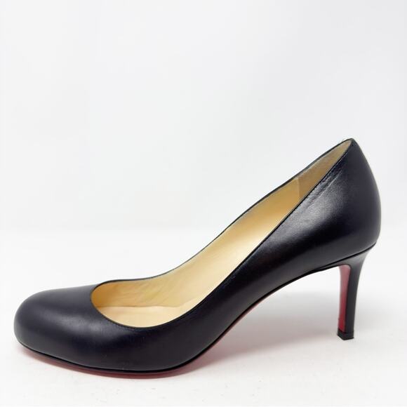 Christian Louboutin Simple Pump 70 Black Leather Heels EU 37 - Picture 7 of 9